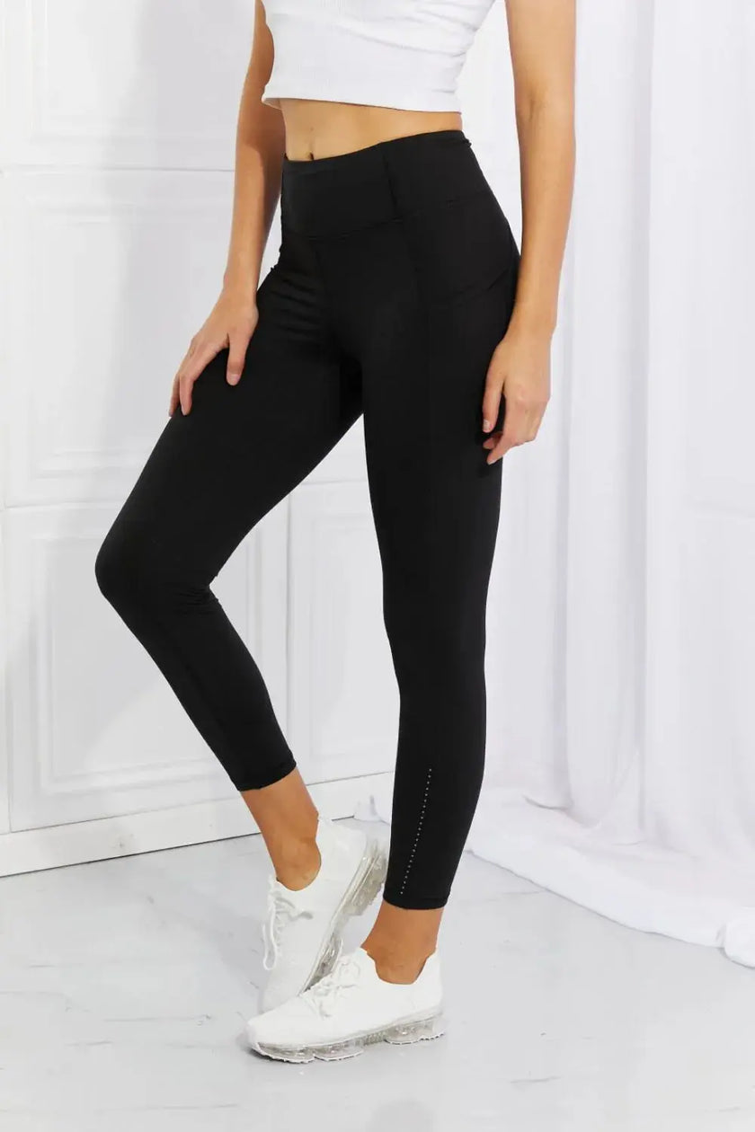 Leggings Depot Full Size Strengthen and Lengthen Reflective Dot Active Leggings  Style Ratio