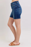 Judy Blue Full Size High Waist Bermudas Jeans W/ Back Flap Pockets  Style Ratio
