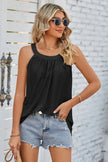 Openwork Round Neck Wide Strap Tank  Style Ratio