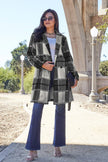 Double Take Plaid Button Up Lapel Collar Coat  Style Ratio