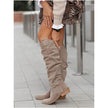 Low Heel Side Zipper Knee Boots  Style Ratio