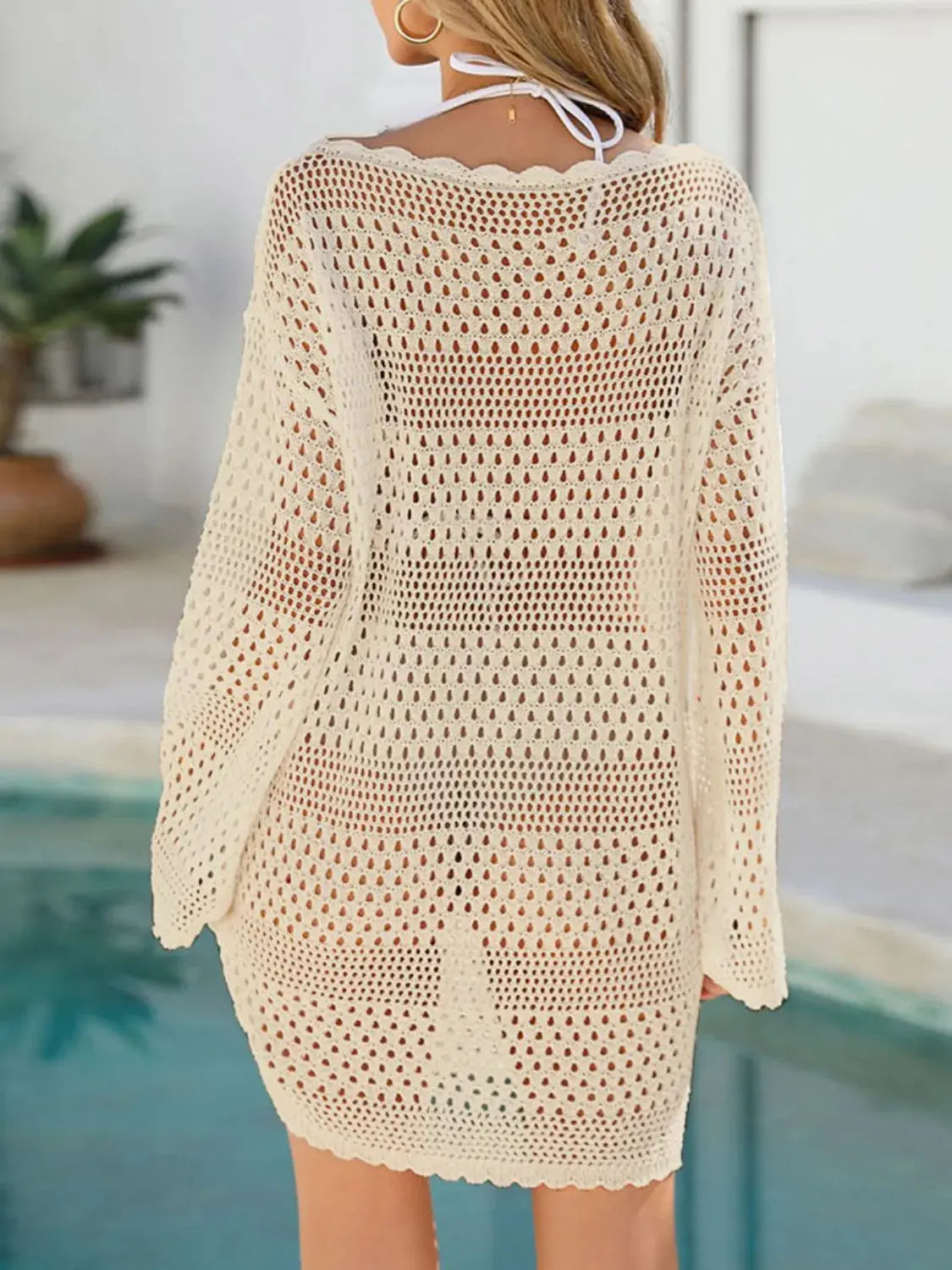 Round Neck Openwork Cover-Up  Style Ratio