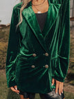 Velvet Lapel Collar Button Up Blazer  Style Ratio