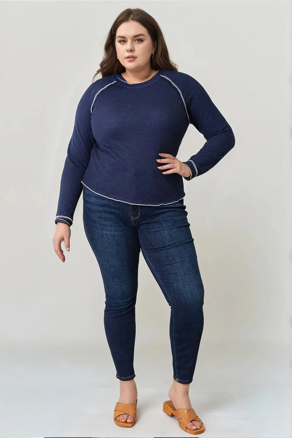 Basic Bae Long Raglan Sleeve Round Neck Sweatshirt  Style Ratio