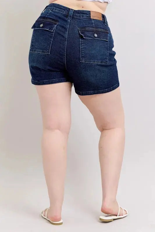 Judy Blue High Waist Back Flap Pocket Denim Shorts  Style Ratio