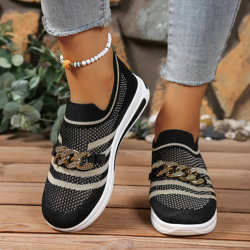 Round Toe Mesh Slip-Ons  Style Ratio