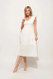 And The Why Ruffle Sleeve Front Smocked Tiered Midi Dress  Style Ratio