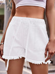 Denim Drawstring Raw Hem Denim Shorts  Style Ratio