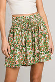 Cotton Bleu by Nu Label Floral Printed Smocked Waist Skorts  Style Ratio