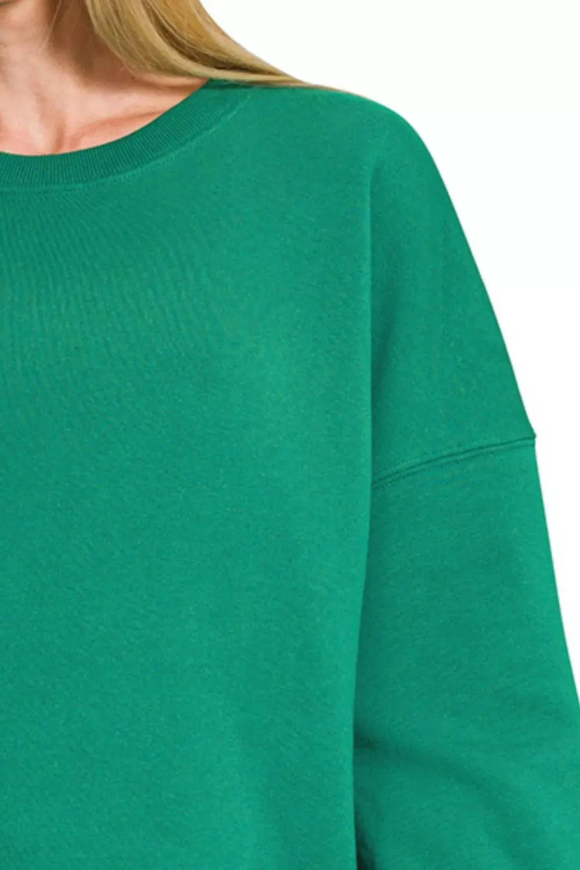 Zenana Fleece Hi-Low Boyfriend Sweatshirts With Pockets  Style Ratio