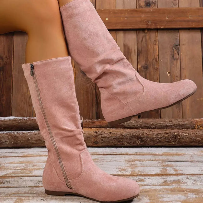 Round Toe Side Zip Boots  Style Ratio