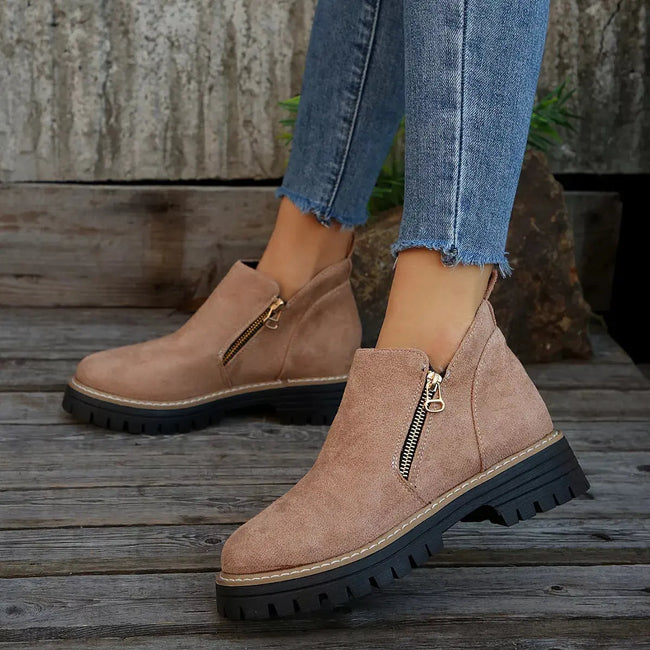 Ankle Boots with Zipper Detail  Style Ratio