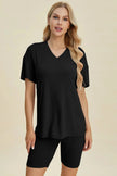Basic Bae Full Size Ribbed V-Neck Short Sleeve Top and Shorts Loungewear  Style Ratio