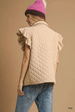 Umgee Corduroy Quilted Ruffle Sleeve Vest  Style Ratio