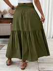 Smocked Waist Tiered Skirt  Style Ratio
