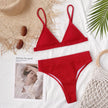Spaghetti Strap Ribbed Bikini  Style Ratio
