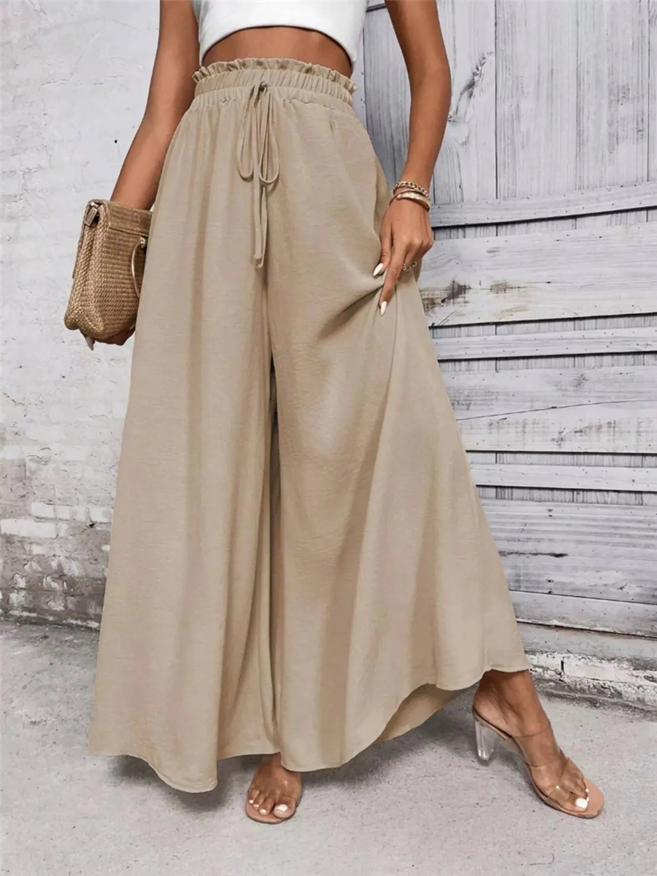 Frill Wide Leg Pants  Style Ratio