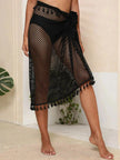Tassel Openwork Open Front Cover-Up  Style Ratio
