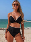 Scalloped Trim High-Waisted Bikini  Style Ratio