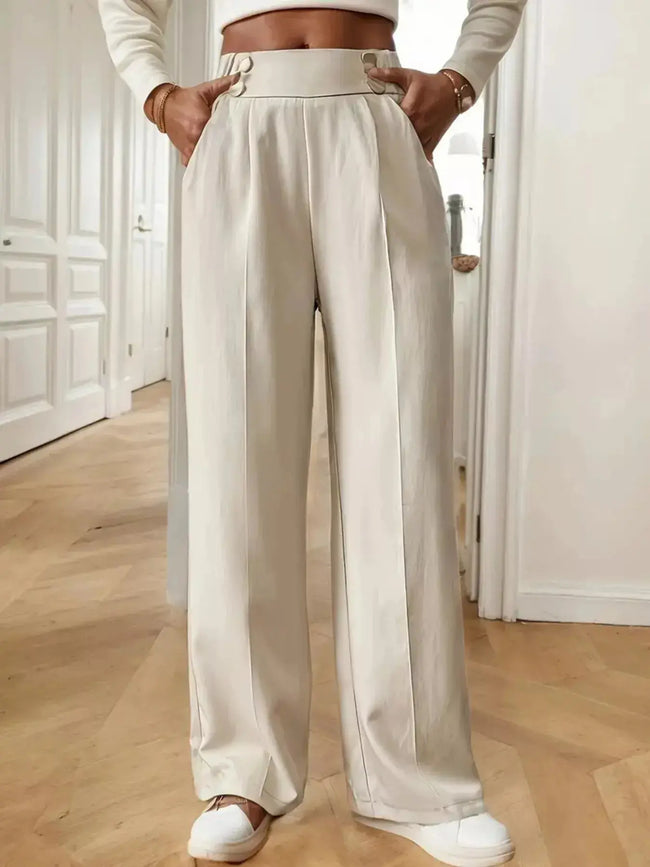 Full Size High Waisted Wide Leg Pants  Style Ratio