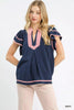 Umgee Linen Ruffle Sleeve Top  Style Ratio