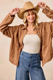 BiBi Corduroy Relaxed Fit Long Sleeve Shacket  Style Ratio