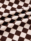 Checkered Drawstring Hoodie and Pants Set  Style Ratio