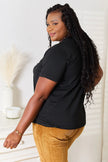 Simply Love Letter Graphic Round Neck Short Sleeve Shirt  Style Ratio