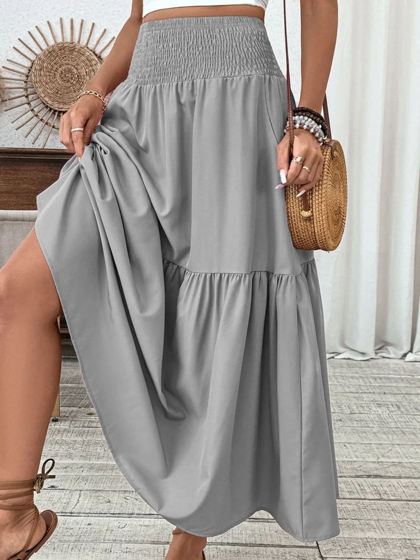 Smocked Waist Tiered Skirt  Style Ratio