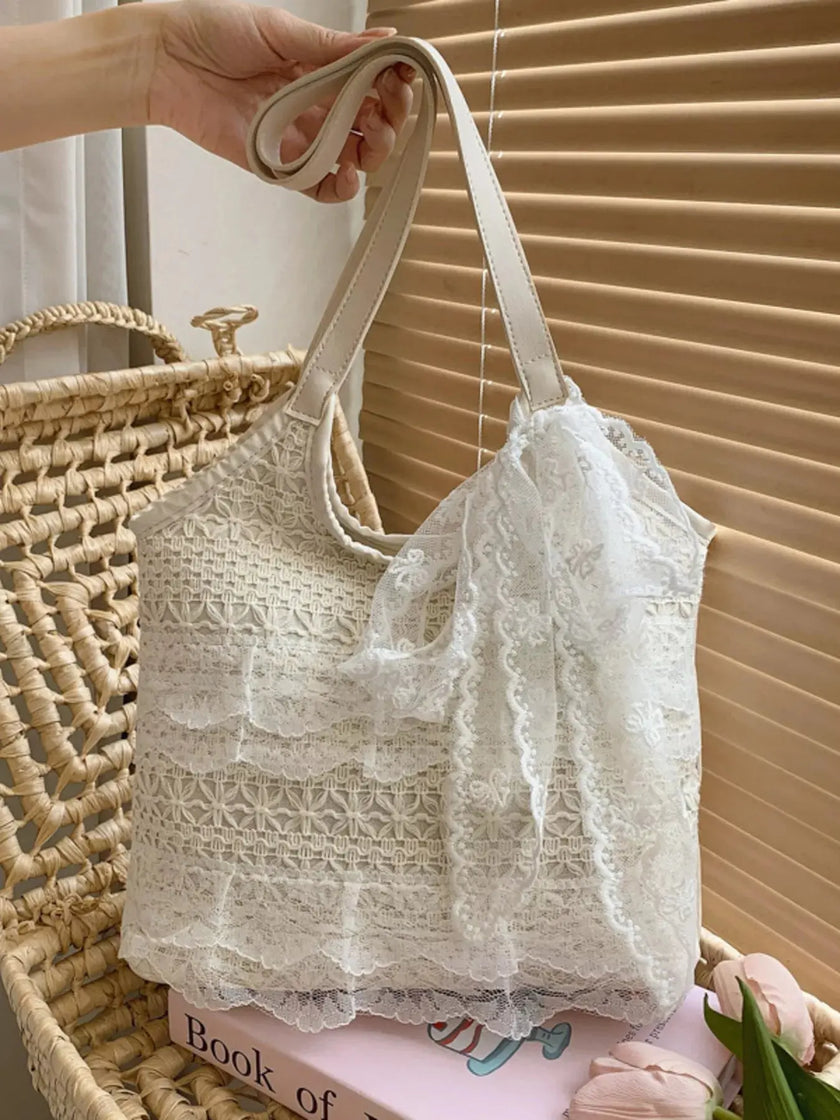 Lace Bowknot Woven Handbag  Style Ratio