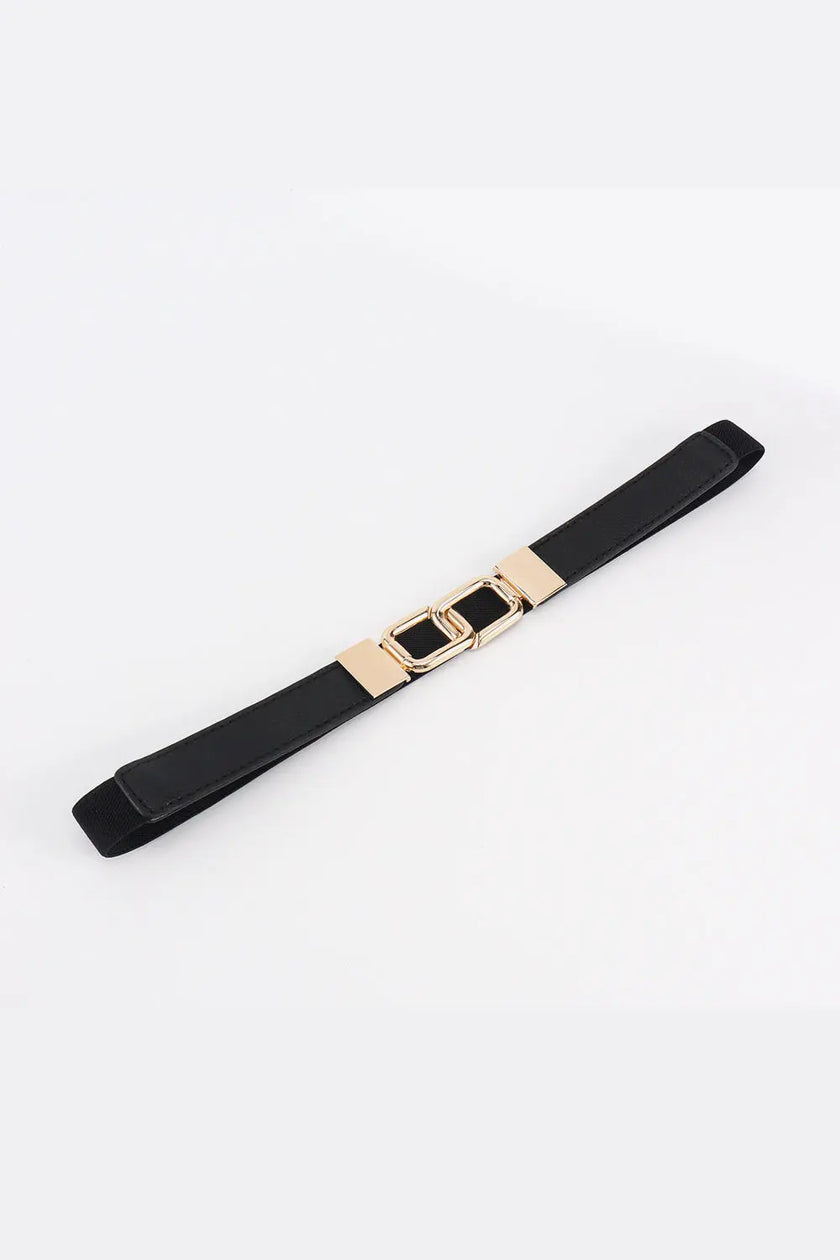 Geometric Double Buckle Elastic Belt  Style Ratio