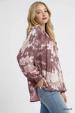 Umgee Metallic Fabric Blouse with Balloon Sleeves  Style Ratio