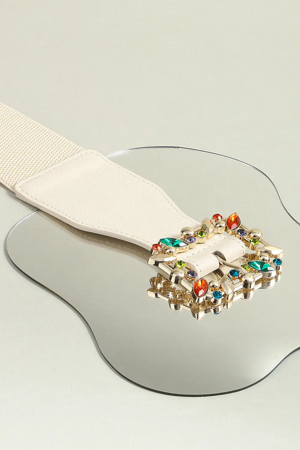 Multicolored Leaf Buckle Elastic Belt  Style Ratio