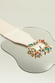 Multicolored Leaf Buckle Elastic Belt  Style Ratio