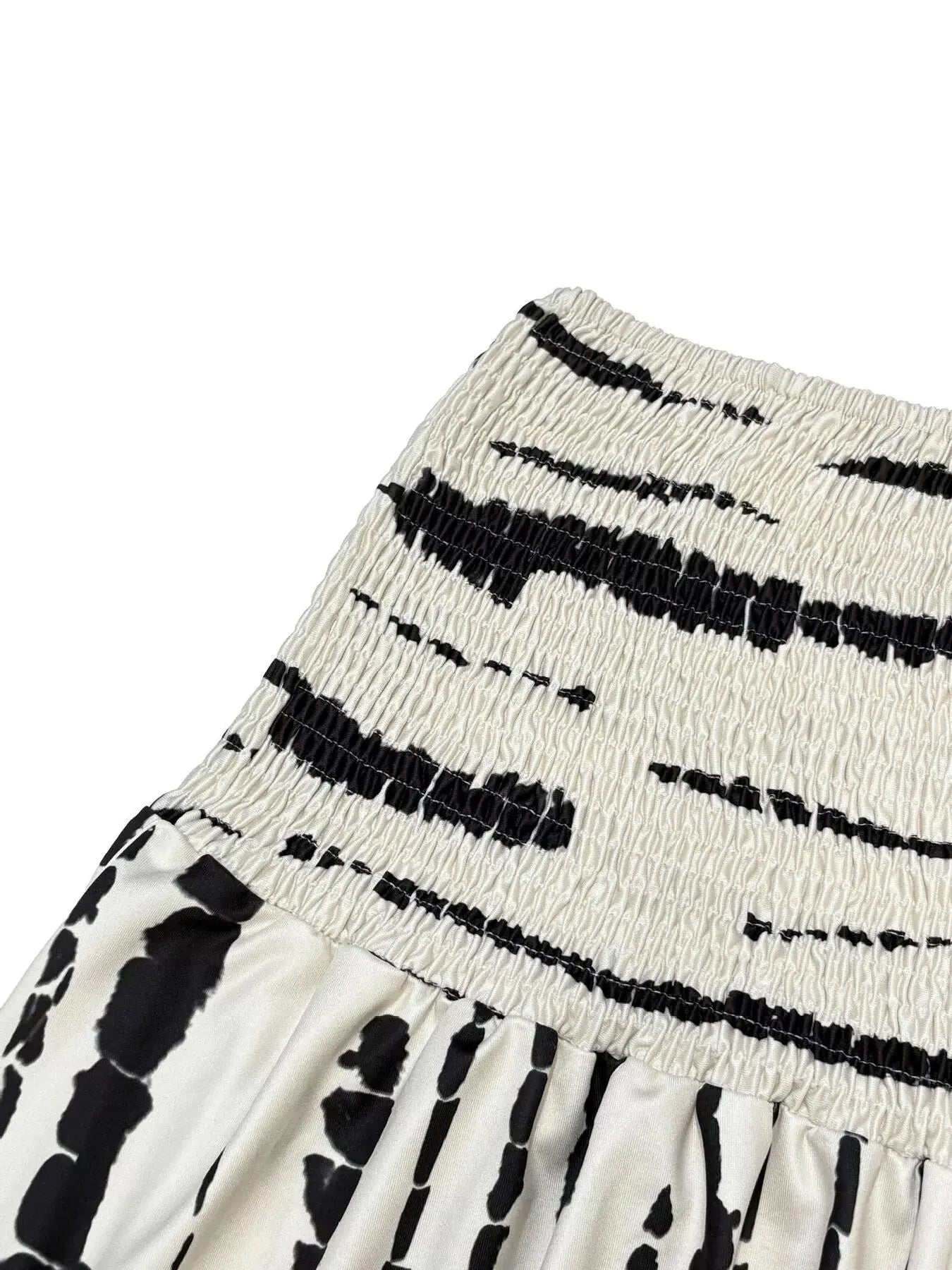 Smocked Asymmetrical Hem Skirt  Style Ratio