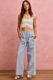 SO ME Wide Check  Pants With Side Lace Trim And Piping  Style Ratio