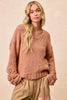 BiBi Chunky Knit Sweater with Flower Detail Sleeves  Style Ratio