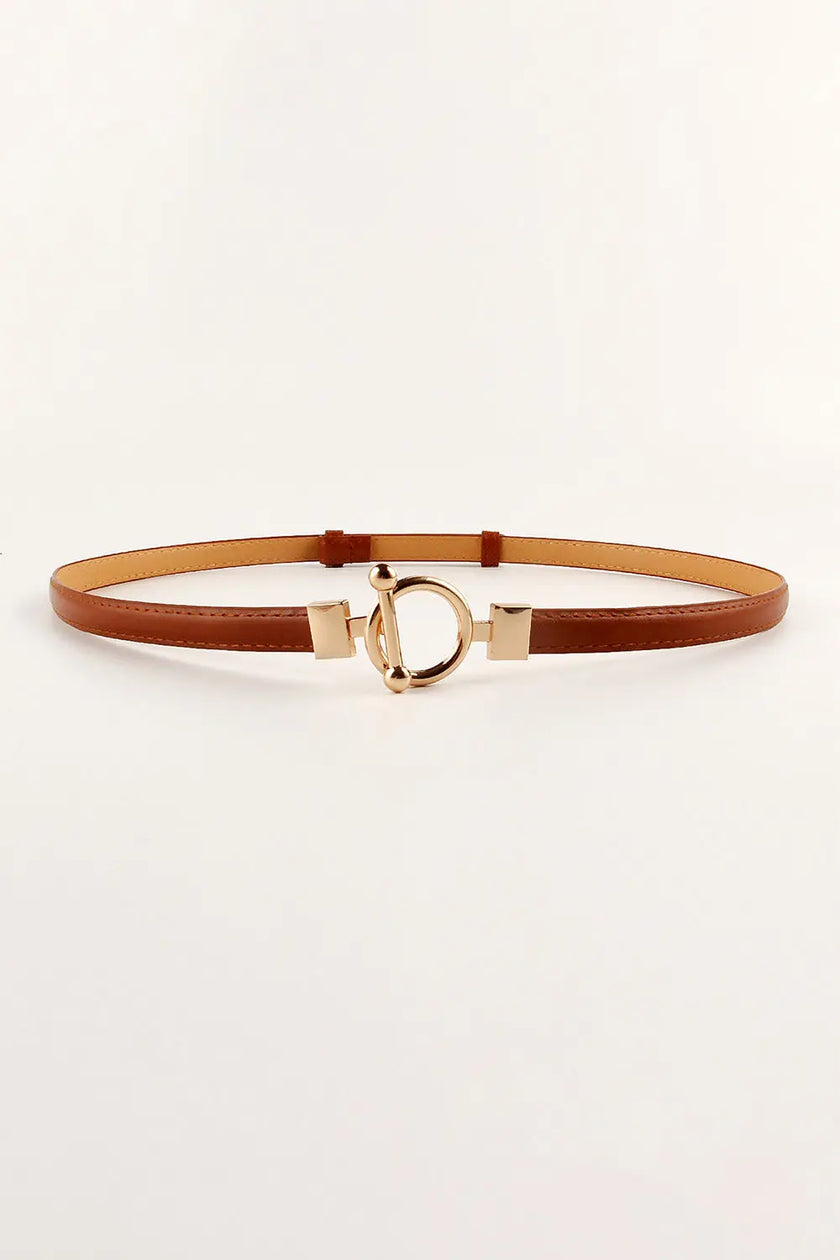 Toggle Buckle Skinny PU Belt  Style Ratio
