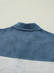 Color Block Denim Patchwork Button Polo Collar Short Sleeve Top  Style Ratio