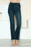 Judy Blue Full Size Button Fly Hem Destroy Straight Jeans  Style Ratio