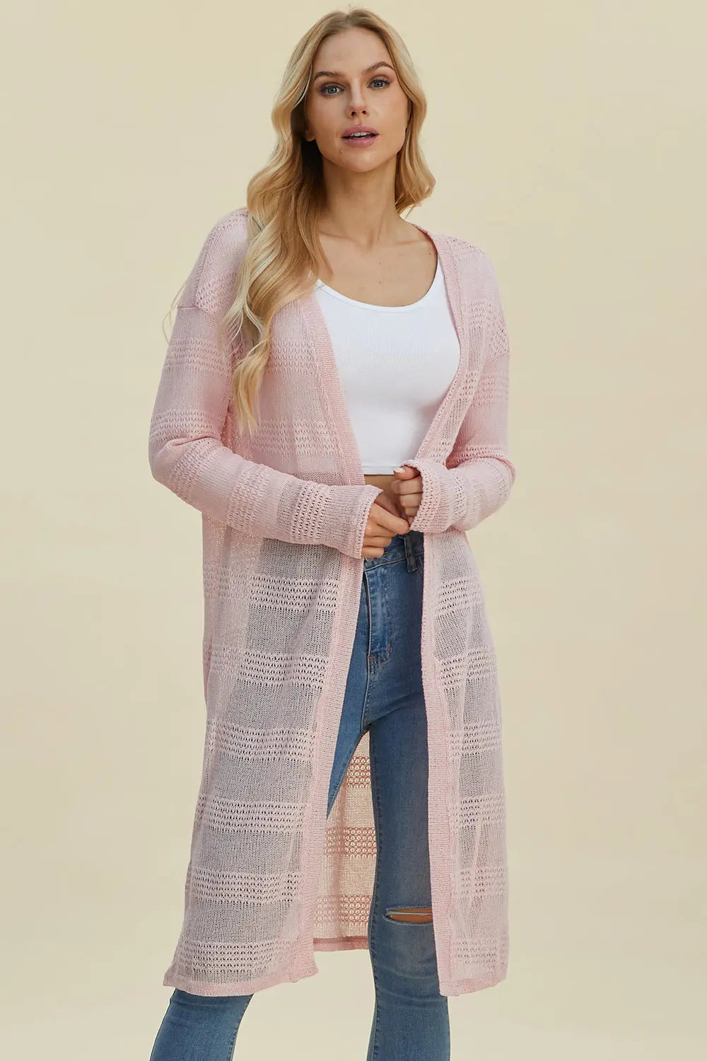 Double Take Open Front Longline Cardigan  Style Ratio