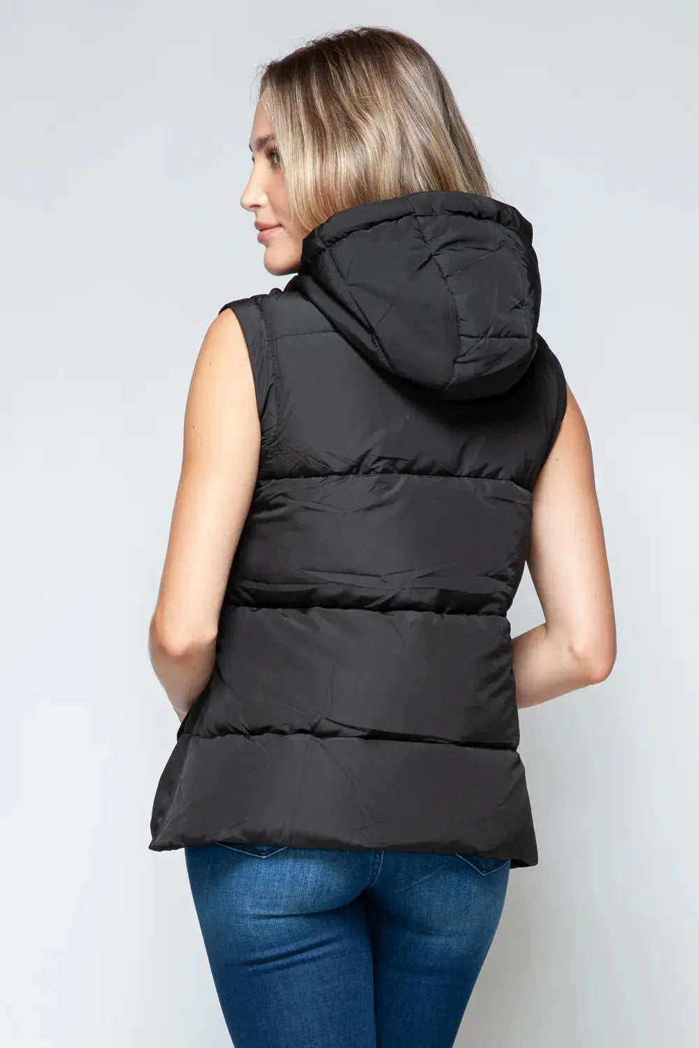 Snobbish Snap and Zip Closure Hooded Coat  Style Ratio