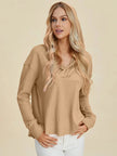 Double Take Full Size High Low Dropped Shoulder Long Sleeve Hoodie  Style Ratio