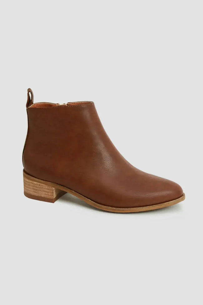 Beast Fashion PU Leather Block Heel Boots  Style Ratio