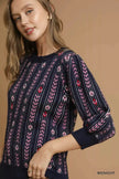 Umgee Jacquard Knit Puff Sleeve Sweater  Style Ratio