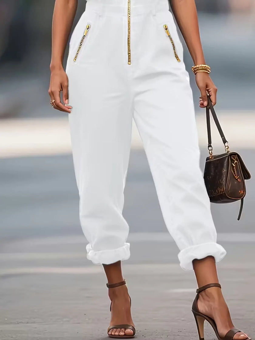 Sleeveless Zip-Up Jumpsuit  Style Ratio