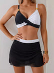 Two Tone Cami and Skort Swim Set  Style Ratio