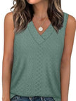 Eyelet V-Neck Tank  Style Ratio