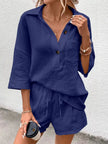 Button Detail Top and Shorts Set  Style Ratio