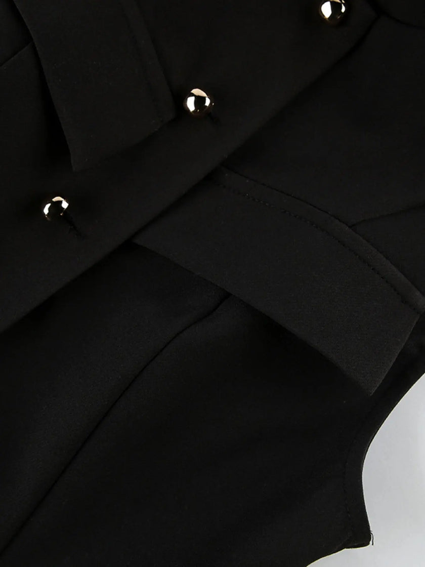 Stand Collar Button-Down Vest Coat  Style Ratio